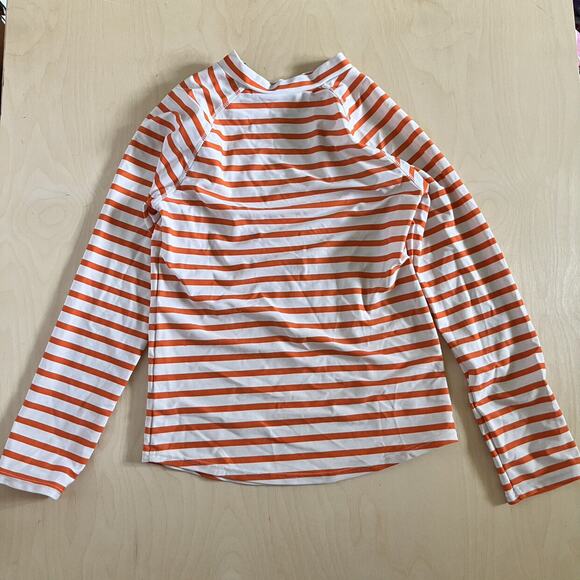 Cabana Life Orange Stripe Rash Guard 2-Piece Swimsuit - 14 - Picture 4 of 10